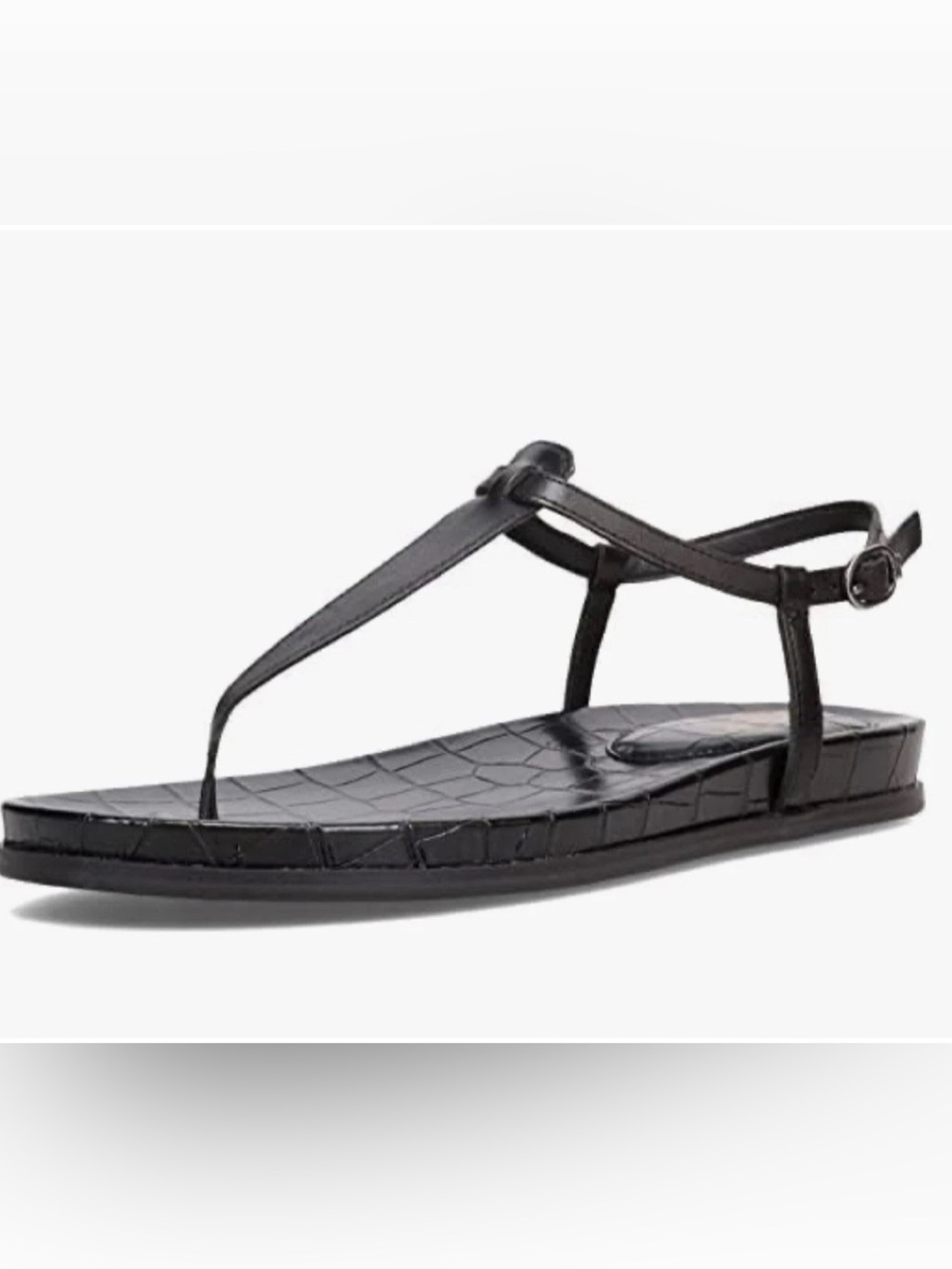 Sam Edelman Naomi womens Sandal Thong Size 8.5 M Black Croc Embossed Strappy